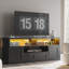 Meuble télé moderne noir de 65 po avec lumières DEL, station de charge et rangement-1575426798