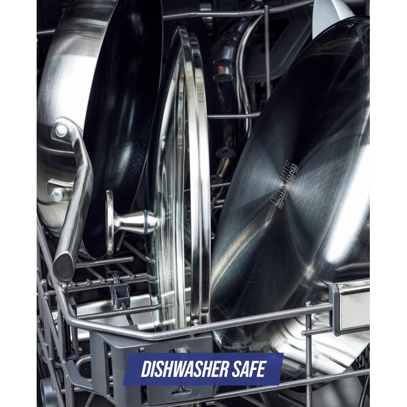 Stainless Steel Nonstick Saute Pan with Glass Lid, 3.75 qt