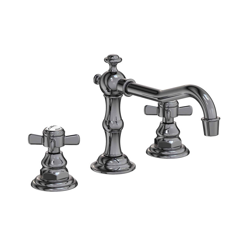 Fairfield Widespread Bathroom Faucet with Drain Assembly, Midnight Chrome
