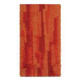 Vintage Swedish Rya Rug, Rich And Warm Red Scandinavian Abstract - Rug & Kilim