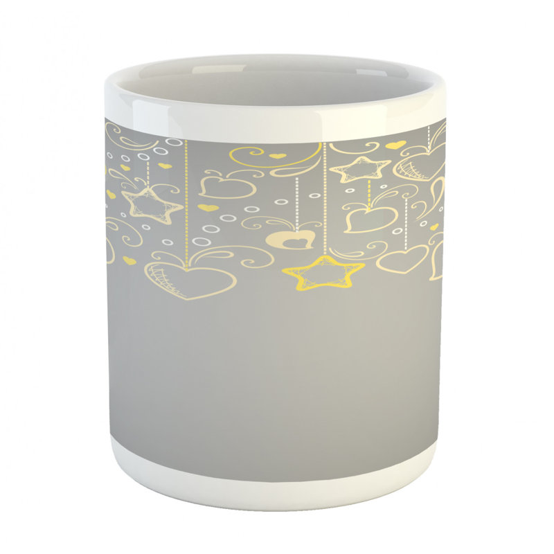 Grande tasse à café coeurs et fleurs