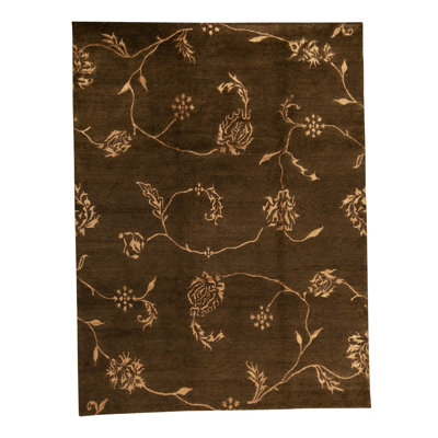 Himalayan Floral Area Rug in Brown