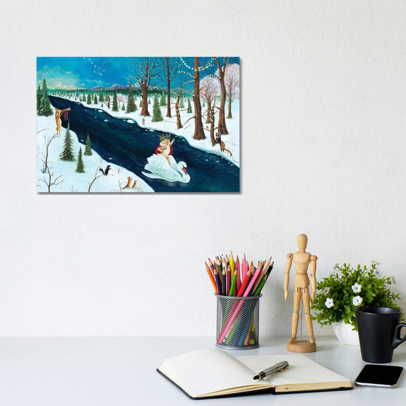 The Holly Bear Prince by Jahna Vashti - Wrapped Canvas Gallery-Wrapped Canvas Giclée, 20.32cm H x 30.48cm W x 1.91cm D