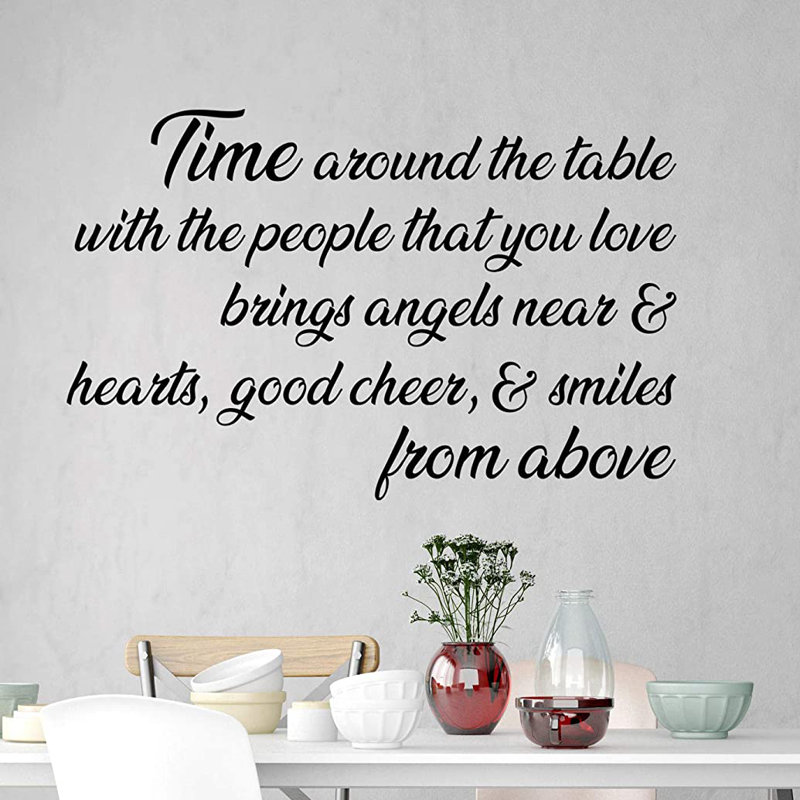Adhésif décoratif "Time Around the table with the people that you Love", H 35 po x l 55 po, Noir