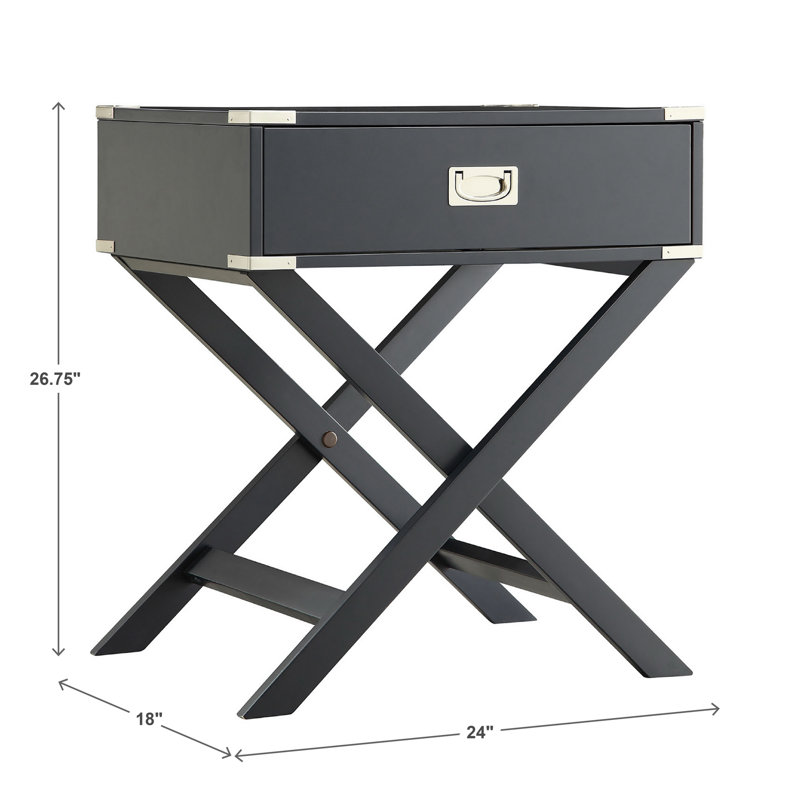 Marotta 24'' W Nightstand, Vulcan Black