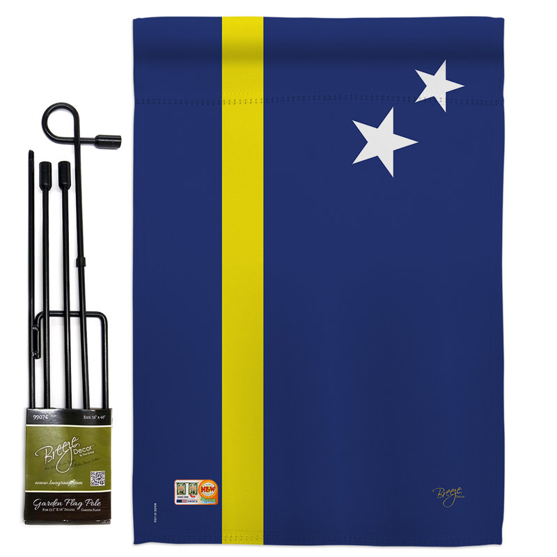 Double Sided 18.5 in. H x 13 in. W Polyester Flag set