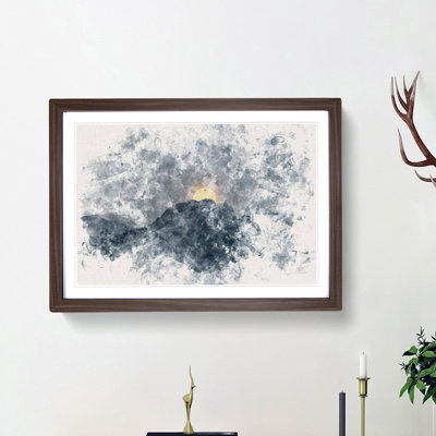 Moon Behind the Mountains in Canada - Picture Frame Painting Print