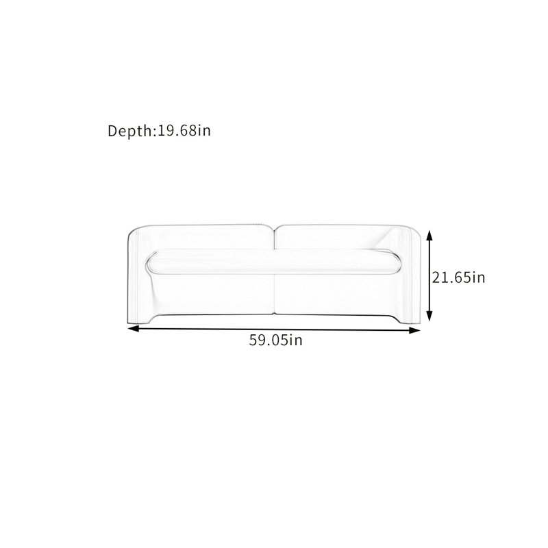 Banc rembourré en cuir Lintgen Match, Gris, H 21,65 po x l 59,05 po x P 19,68 po