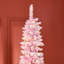 Arbre de Noël artificiel enneigé à la main avec forme de crayon, branches de pin réalistes et lumières DEL blanc chaud Prelit Snow-2049097833