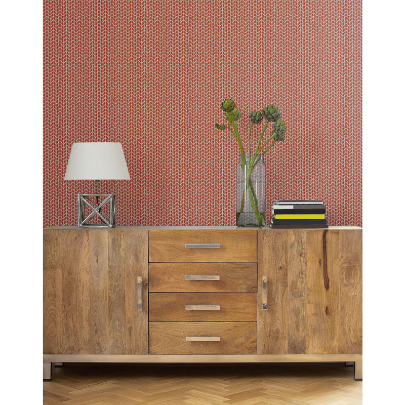 Rouleau de papier peint l 27 pi x l 27 po limonaia wave, Rouge