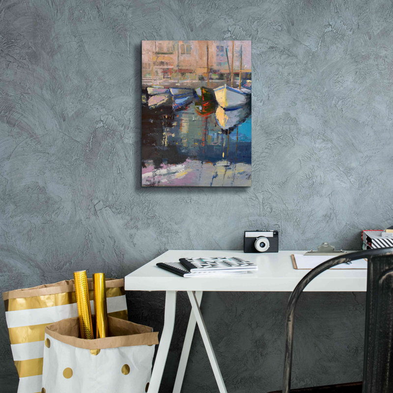 «Valencia Boat» par Beth Forst, estampe numérique sur toile, H 16 po x l 12 po x P 0,75 po