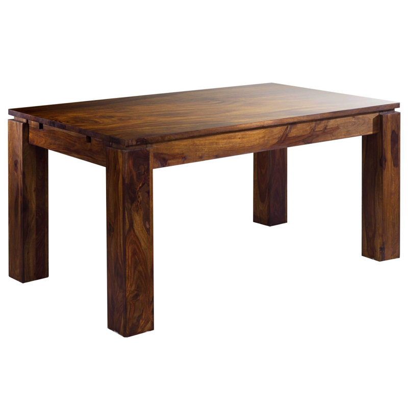 Metro Extendable Solid Wood Dining Table, H76 x L160 x W90cm, Brown