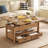 39.4"  Lift Top Coffee Table With Hidden Storage And Drawers-366979030