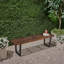 Banc de patio JOA, bois d'acacia avec pieds en fer, moderne, contemporain, brun foncé et noir