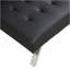 Structure en bois, pieds en acier inoxydable, futon, canapé en PVC noir