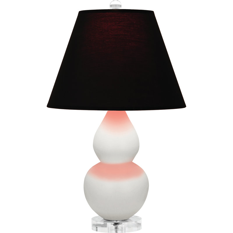 Petite lampe d'appoint à double gourde, Lis mat, Noir / Rouge
