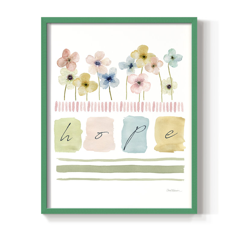 Hope Framed Print - Solid Wood, 21" H x 17" W, Green