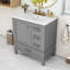 Ensemble de meuble-lavabo 30 po avec lavabo en céramique, armoire de rangement et 3 tiroirs-1817015562