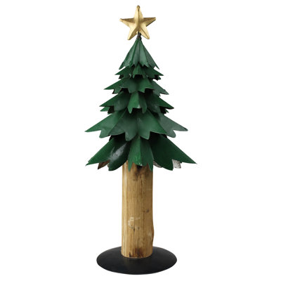 Arbre en métal avec base en bois