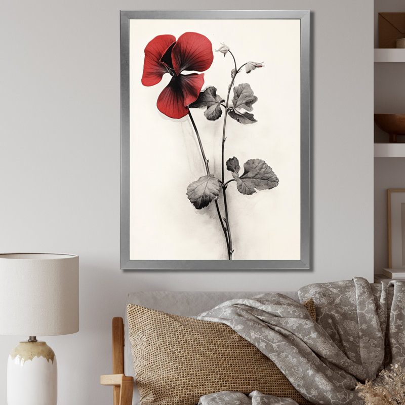Red Violets Dreamer II, Cadre photo argenté, H 40 po x l 30 po x P 1,5 po