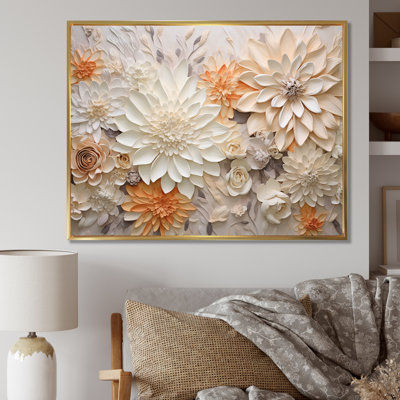 Beige et verre de fleurs de saison
