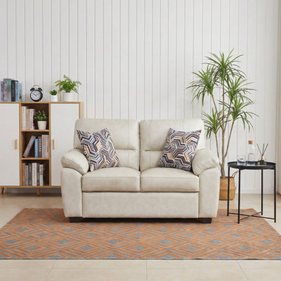 58.66'' Urban Elegance Leathaire Loveseat: Where Luxury Meets Intimate Comfort