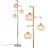 Industrial Crystal Tree Floor Lamp With Golden Finish, 3-Light Design For Living Room, Bedroom, Or Office