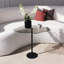 Table basse de style industriel, plateau en verre trempé noir, 23,6 po x 19,7 po x 15,7 po | Structure en métal antirouille, pieds antibactériens, assemblage facile | Design moderne et abstrait pour le salon, élégant et durable