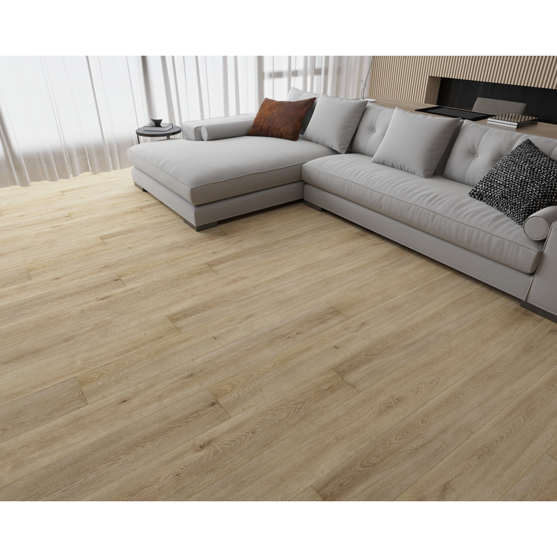7" x 60" x 6mm Oak Click Lock SPC Luxury Vinyl Plank, Vista Clay
