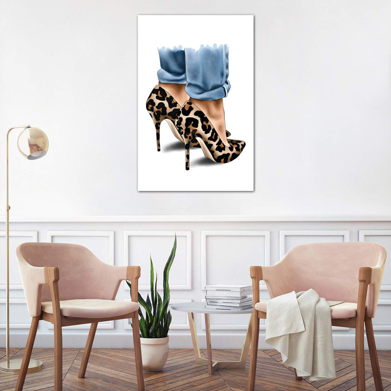 Leopard Spot Heels by Elza Fouche - Wrapped Canvas Print, 101.6 cm H x 66.04 cm W x 3.175 cm D