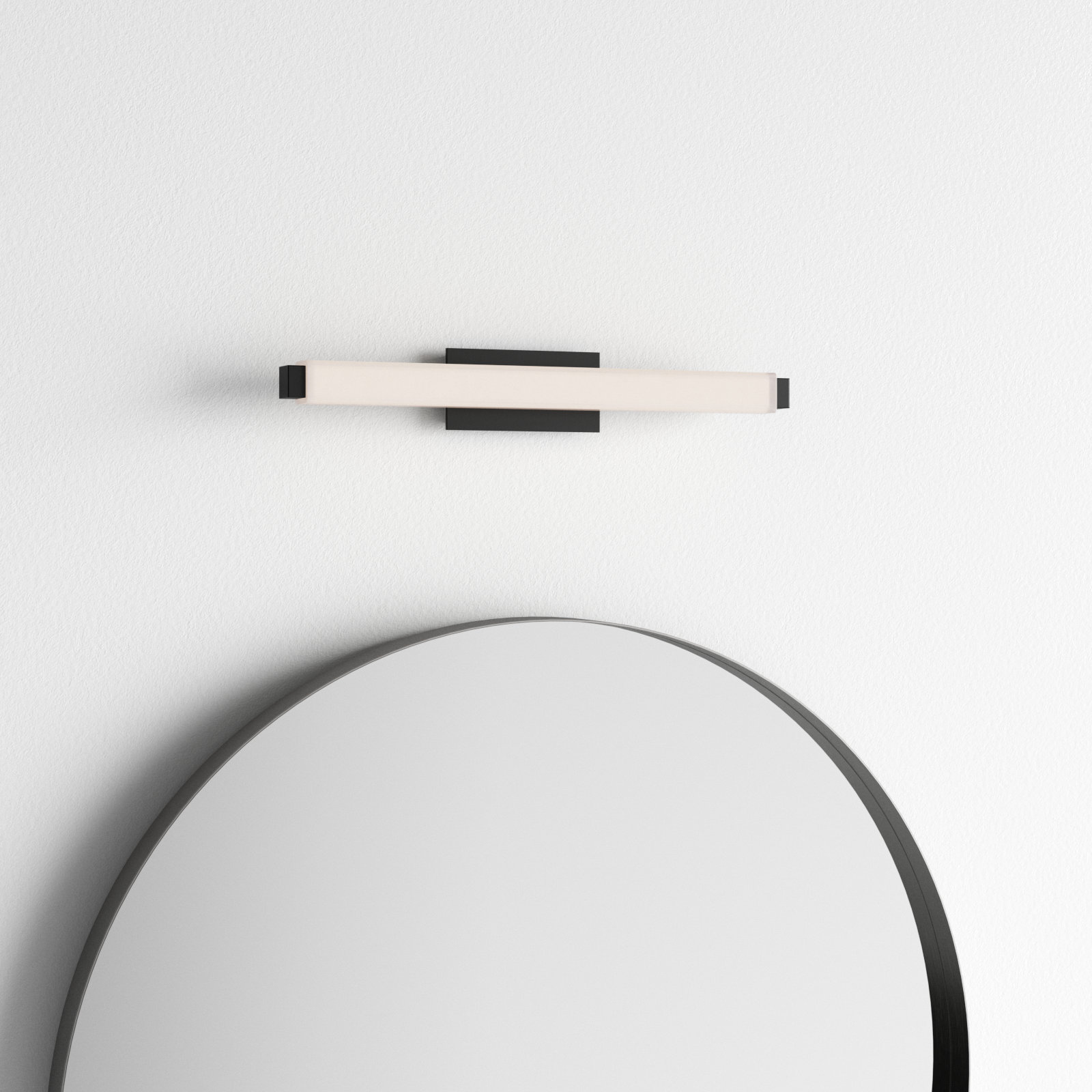 Erby Single Light Dimmable LED Flush Mounted Sconce, Black, 3000K, 3" H x 19.75" W x 3.38" D