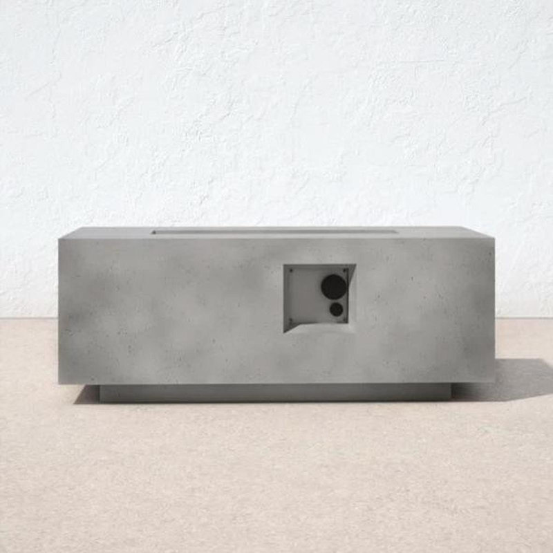 Table de foyer d'extérieur au béton au propane (béton gris)