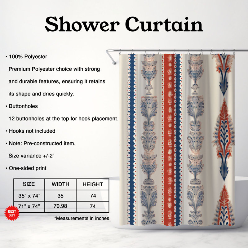 Rideau de douche Boho Vibes - Premium, H 74 po x l 71 po
