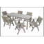 Table de salle à manger en bois imitation bois texturé, durable et élégante pour les pique-niques en plein air avec un design compact-244199023