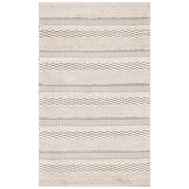 Tapis rayé en coton Magellan Natura, Rectangle 3 pi x 5 pi
