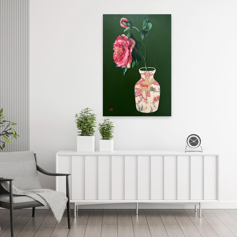 Art floral mural, H 36 po x l 24 po