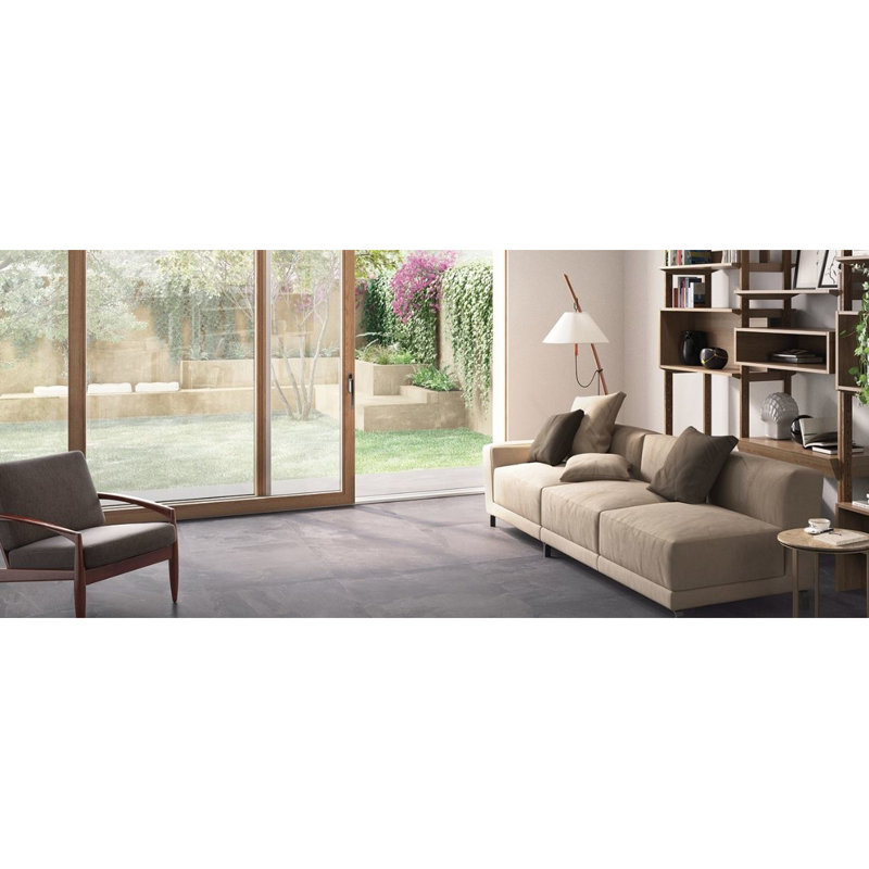 Nordika Series 24" x 48" Porcelain Stone Look Wall Floor Tile, Gray