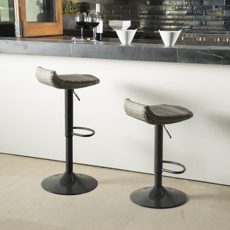 Cannes Outdoor Swivel Bar Stool, Gray