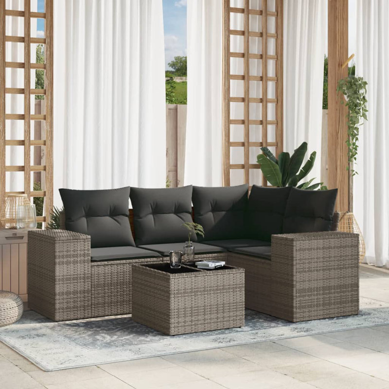 Ensemble de canapé de jardin Vidaxl gris