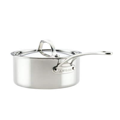 Anolon Everlast Tri-Ply Clad Saucepan With Lid, 3-Quart, Stainless Steel