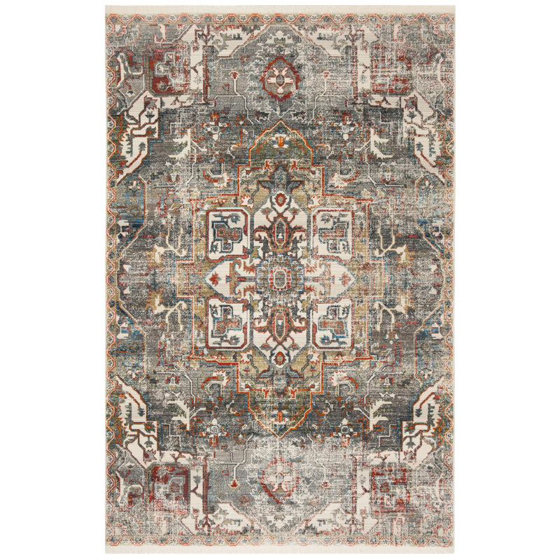 Ehtan Vintage Persian Performance Solid Color Rug, Rectangle 3' x 5'