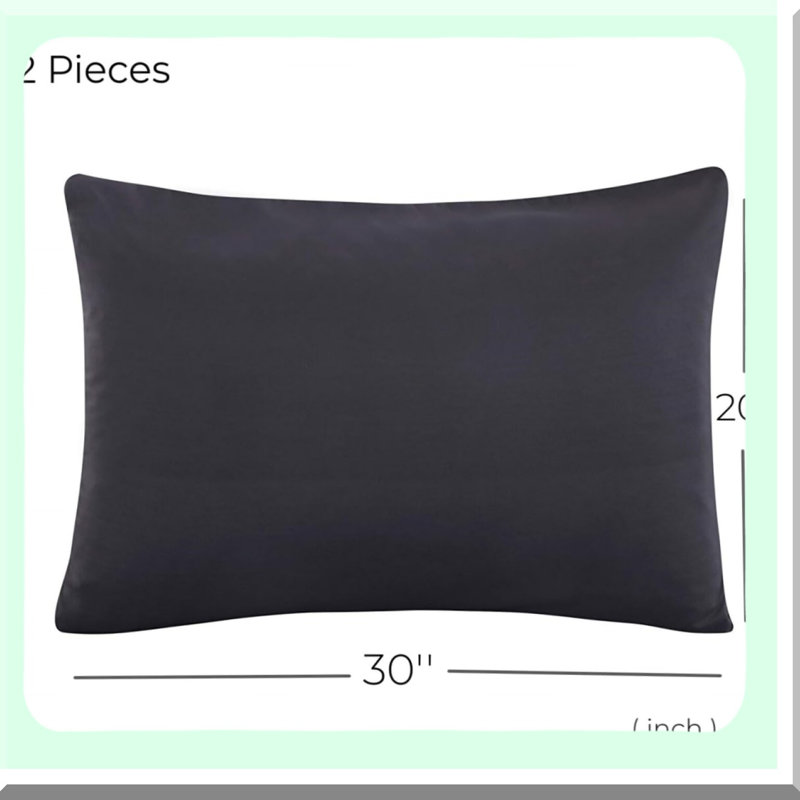 Summer Breeze Gray Pillowcase Set - Queen Size, Envelope Closure, Soft & Breathable Material, Easy Fit, Machine Washable - Pack of 2