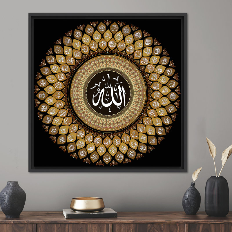 Print on Canvas, 60 cm H x 60 cm W, Framed Print without Mat, Black