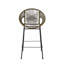 Ensemble de 2 tabourets de bar en osier d'extérieur avec structure en métal noir - vert -794970121