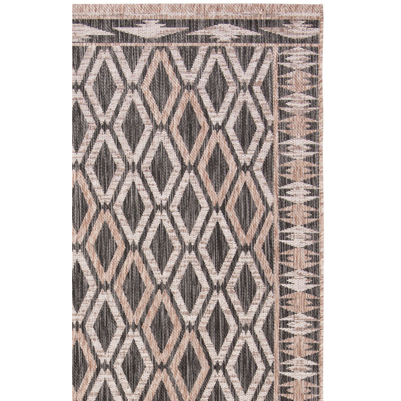 Tapis d'intérieur / extérieur à motif géométrique Amarien Performance, Carré 6 pi 7 po