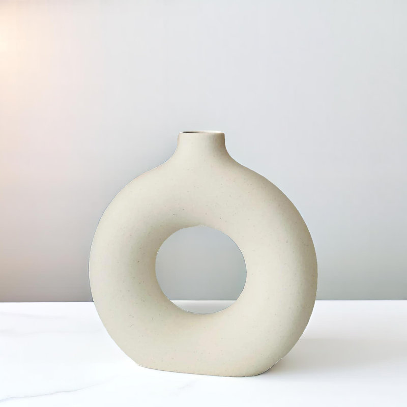 Aspendale Donut Ceramic Table Vase Home Living Room Decor