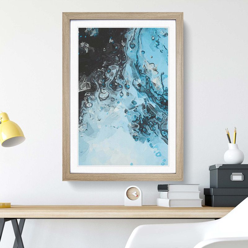 Liquid Movement in Abstract - Picture Frame Graphic Art Print, 91cm H x 60cm W x 2cm D, Oak
