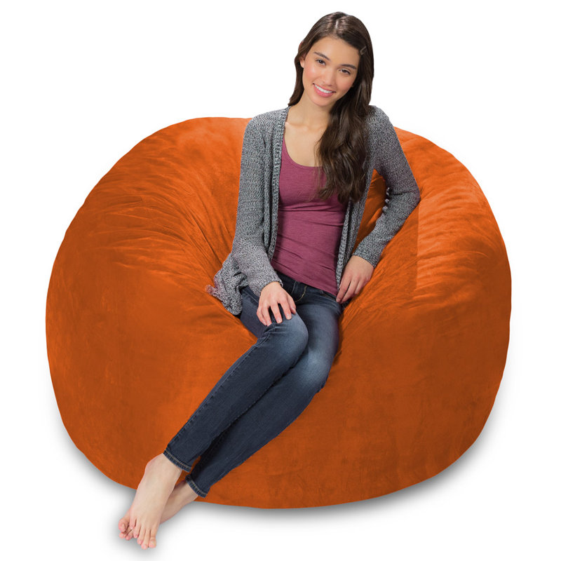 Bean Bag Chair - Shredded Memory Foam Filled Round Furniture Bean Bag Chair with Removable and Machine Washable Cover - Breton Bean Bag Sofa Lounger with Soft Micro Fiber Cover - Multiple Colors, Multiple Sizes and Fabrics