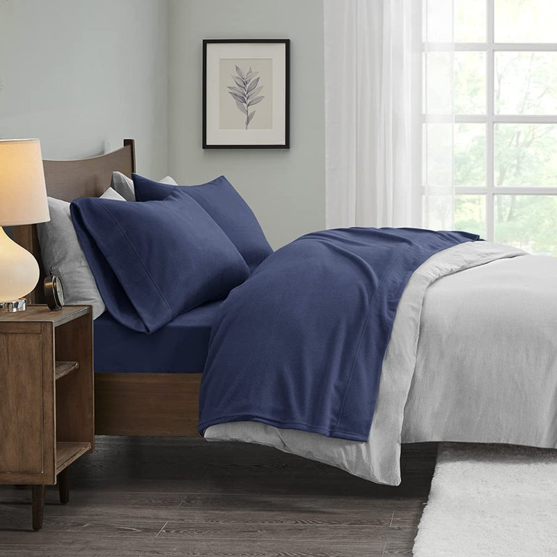 Micro Fleece Sheet Set, Twin XL, Black