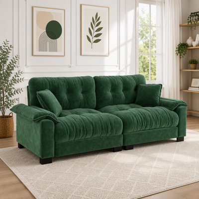Modern Chenille 3-Seater Sofa with Reinforced Spring Support
